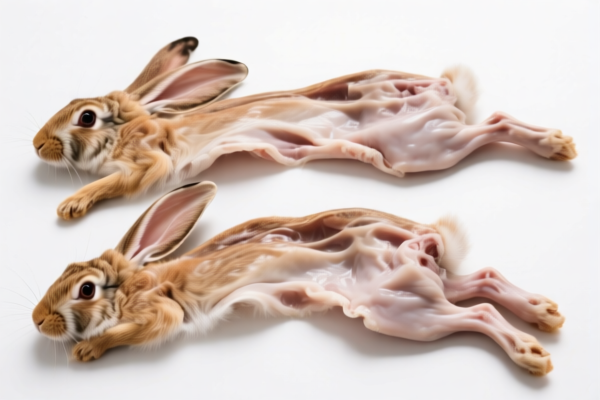 Raw rabbit skins for furriers' use