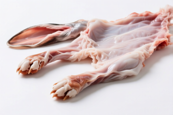 Raw rabbit skins with paws