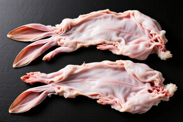 Untanned raw rabbit skins