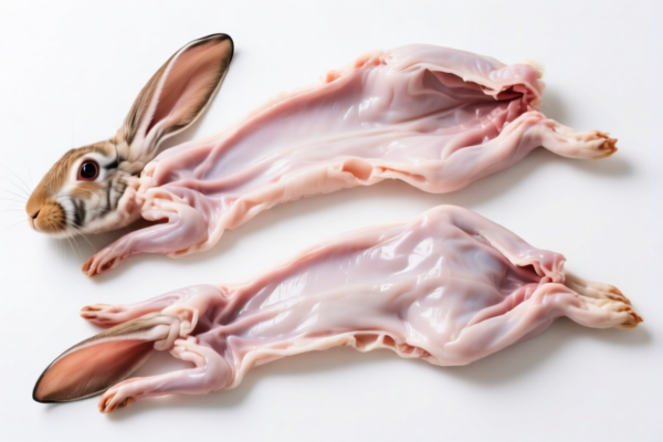 Whole raw rabbit skins