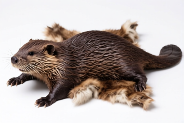 Raw beaver furskins