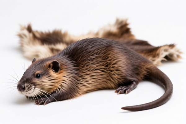 Untreated raw muskrat furskins