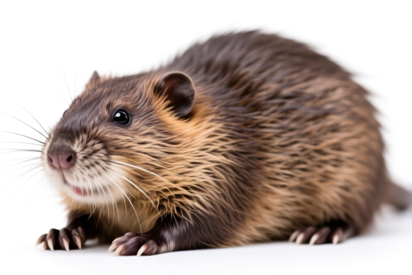 Whole muskrat furskins with head, tail and paws
