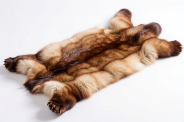 Raw mink skins with head, tail and paws
