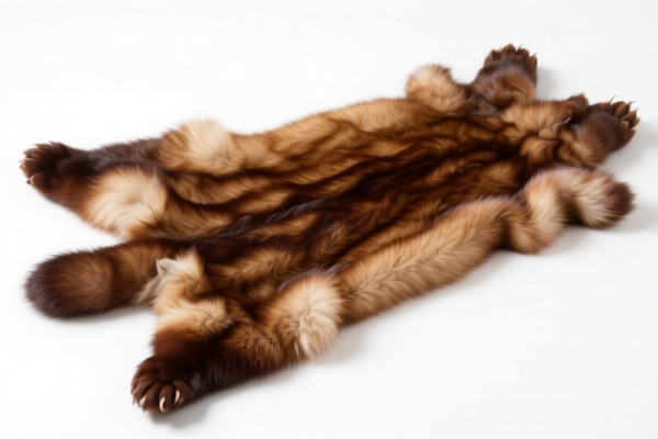 Raw mink skins with head, tail and paws