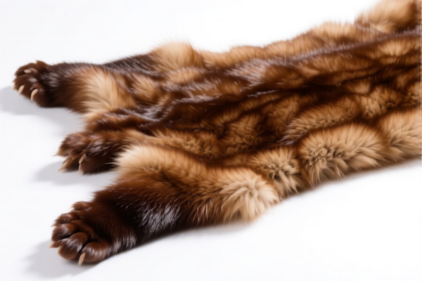 Raw mink skins with head, tail and paws