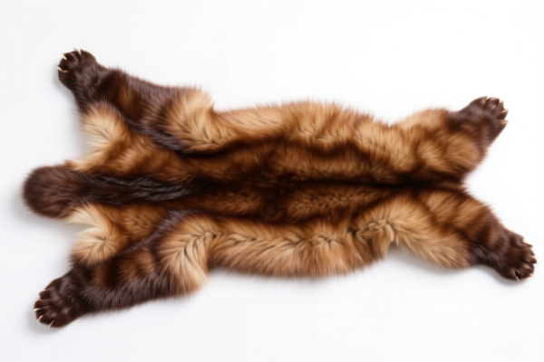 Raw mink skins with head, tail and paws
