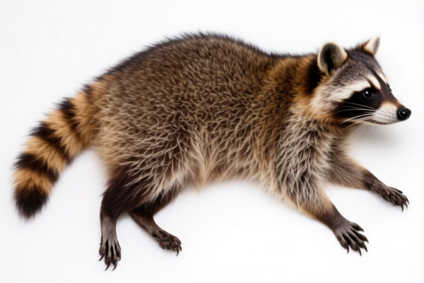 Raw Racoon Skins with Tail and Paws