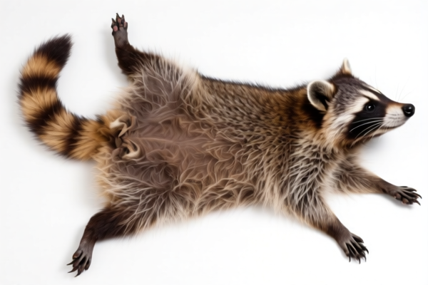 Raw Racoon Skins with Tail and Paws