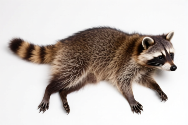 Raw Racoon Skins with Tail and Paws