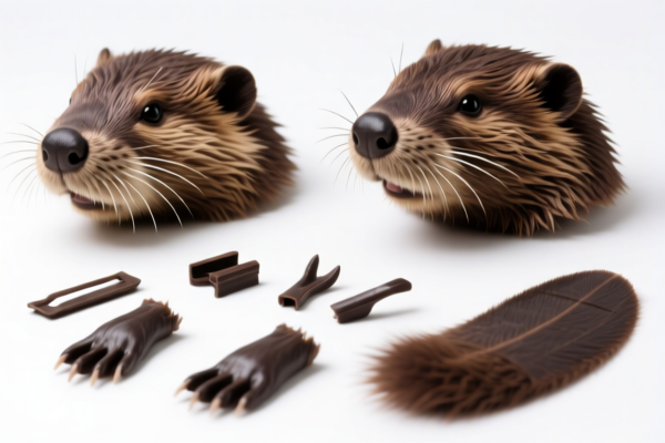 Beaver Fur Heads (Unassembled)