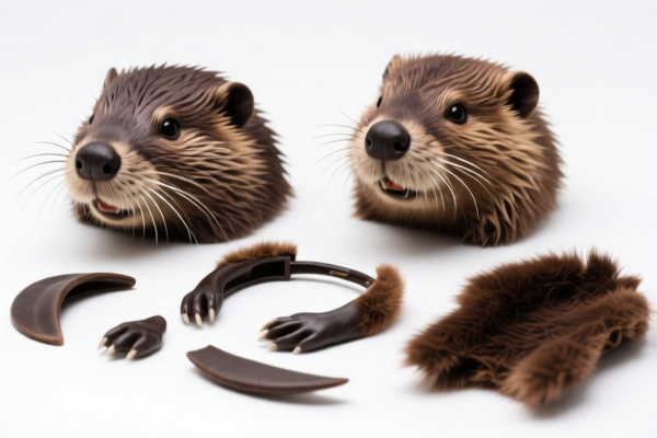 Beaver Fur Heads (Unassembled)