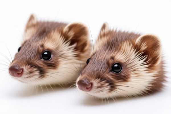 Natural Color Mink Fur Heads