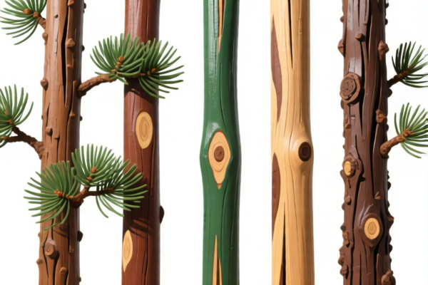 Painted Pine Wood Poles