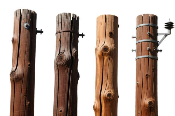 Preserved Pine Wood Utility Poles