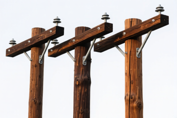 Preserved Pine Wood Utility Poles