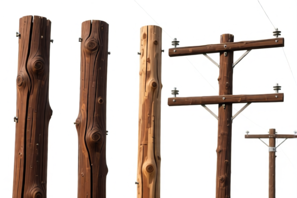 Preserved Pine Wood Utility Poles
