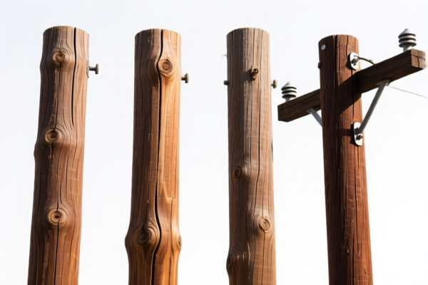 Preserved Pine Wood Utility Poles