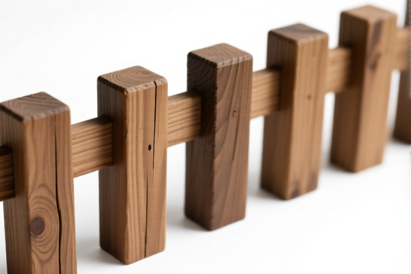 Roughly squared wood fence posts