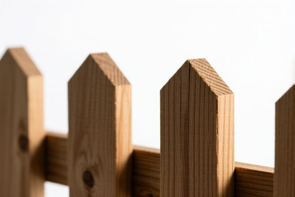 Roughly squared wood fence posts