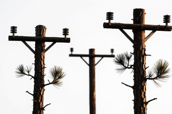Rough Pine Power Poles