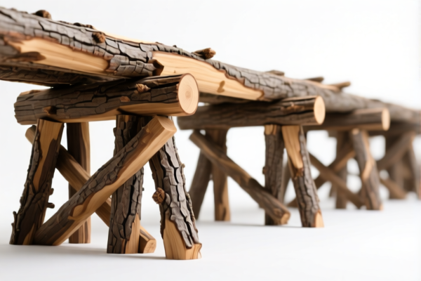 Pine Wood Rough Bridge Piles