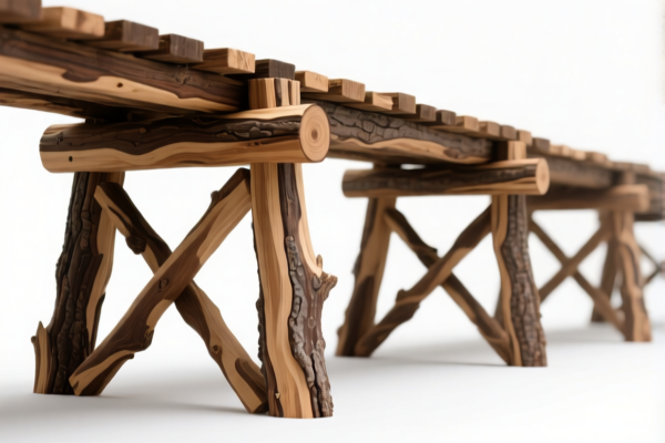 Pine Wood Rough Bridge Piles