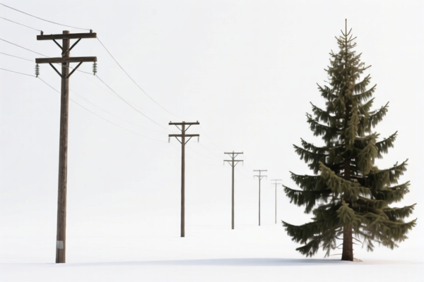 Fir and Spruce Electrical Power Poles