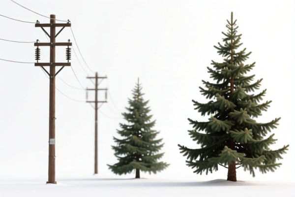 Fir and Spruce Electrical Power Poles