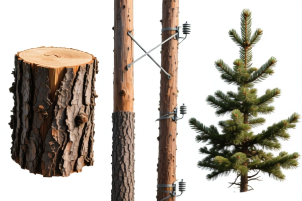 Roughly Squared Fir and Spruce Telephone Poles