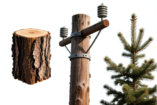 Roughly Squared Fir and Spruce Telephone Poles