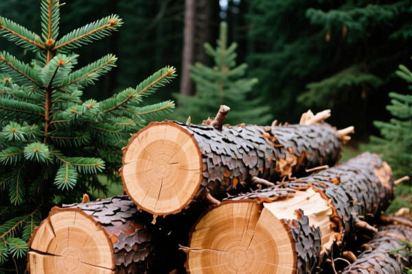 Unstripped Fir and Spruce Logs