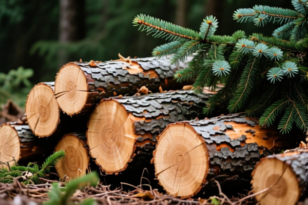 Unstripped Fir and Spruce Logs