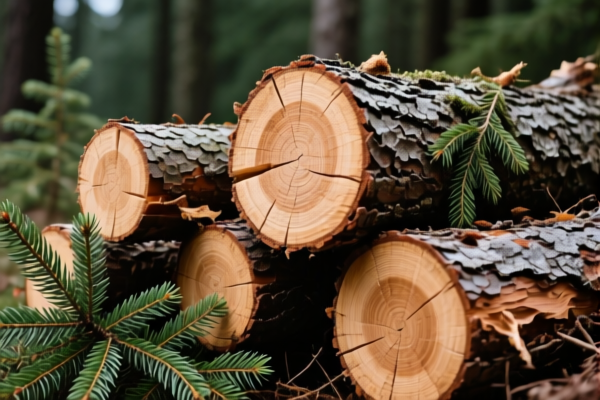 Unstripped Fir and Spruce Logs