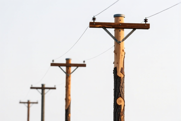 Fir Wood Electrical Power Poles