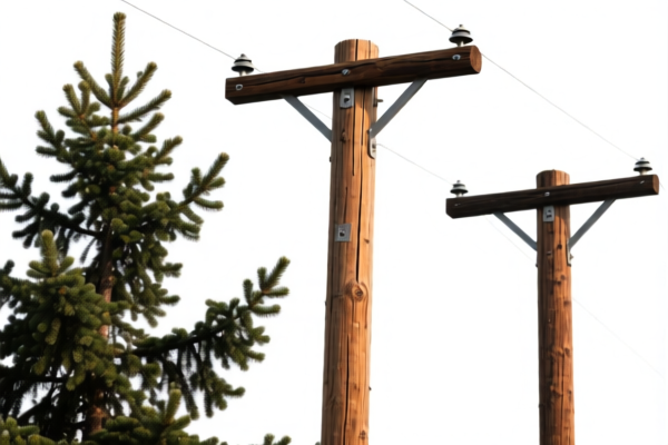 Spruce Fir Wood Telephone Poles