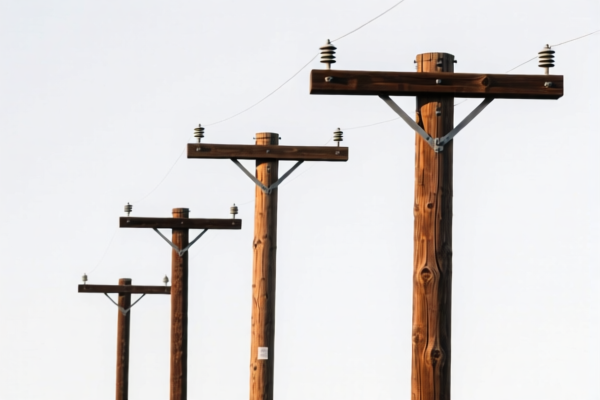 Spruce Wood Telephone Poles