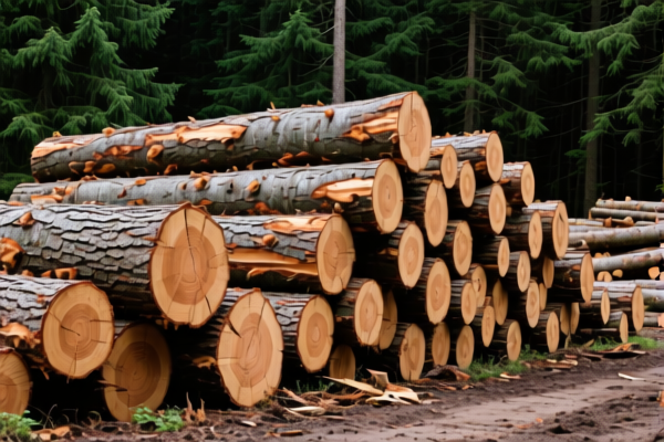 Other coniferous wood in the rough, construction, unprocessed