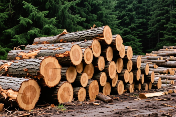 Other coniferous wood in the rough, construction, unprocessed
