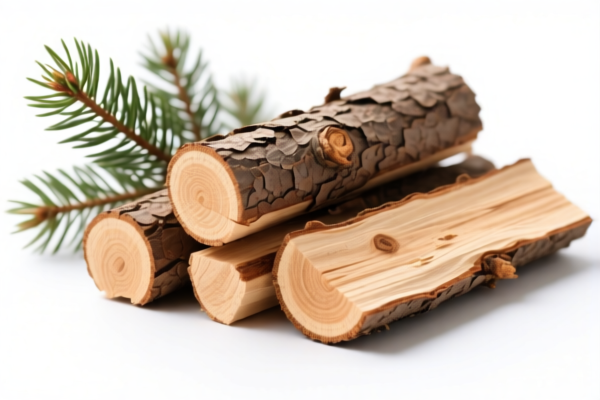 Coniferous wood in the rough (unstripped)