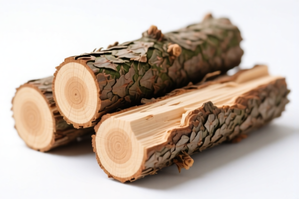 Coniferous wood in the rough (unstripped)