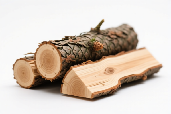 Coniferous wood in the rough (unstripped)