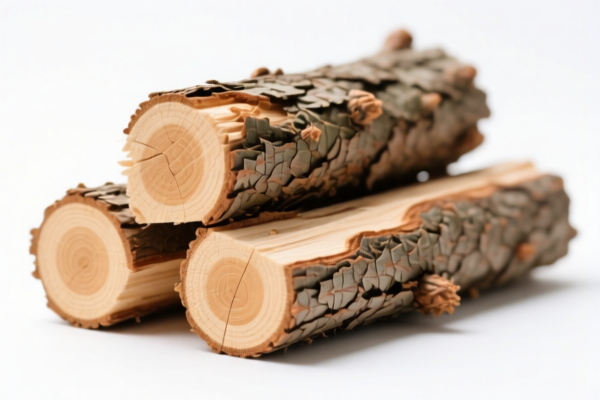 Coniferous wood in the rough (unstripped)