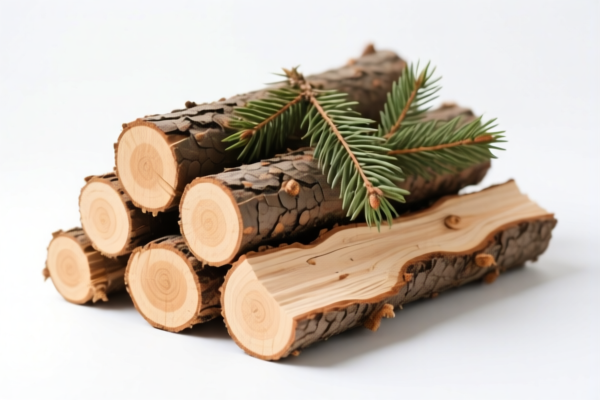 Loose coniferous wood in the rough