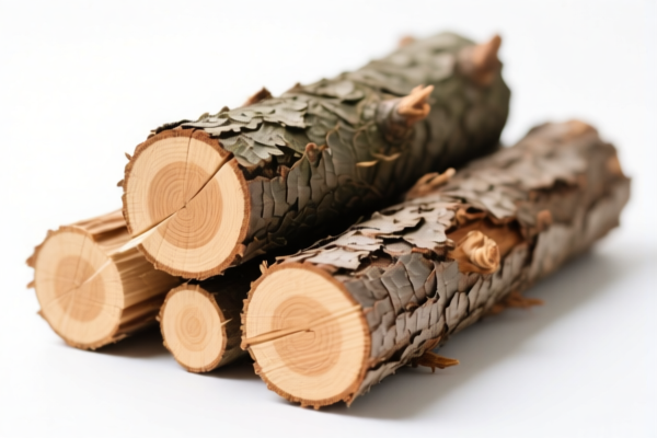Packaged coniferous wood in the rough