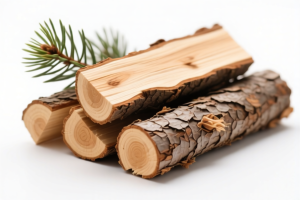 Roughly squared coniferous wood