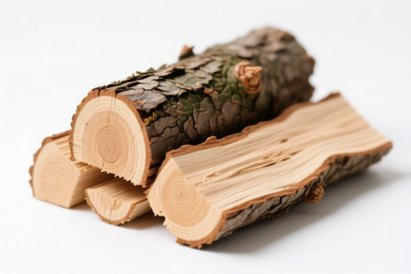 Roughly squared coniferous wood