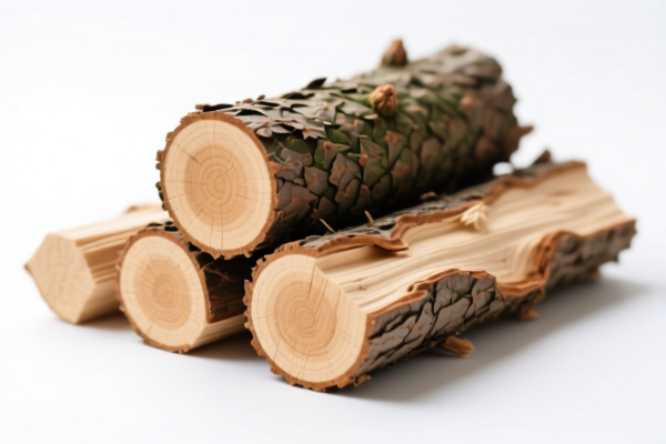 Roughly squared coniferous wood