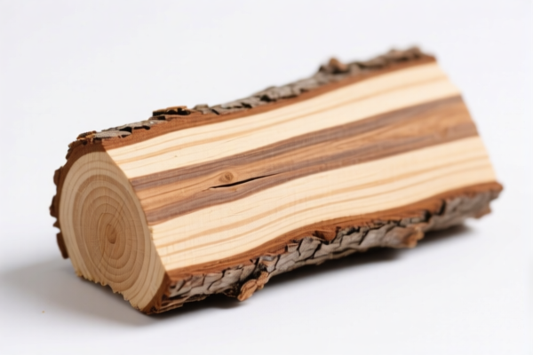 Stripped coniferous wood in the rough