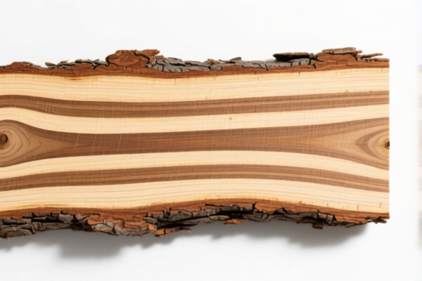 Stripped coniferous wood in the rough